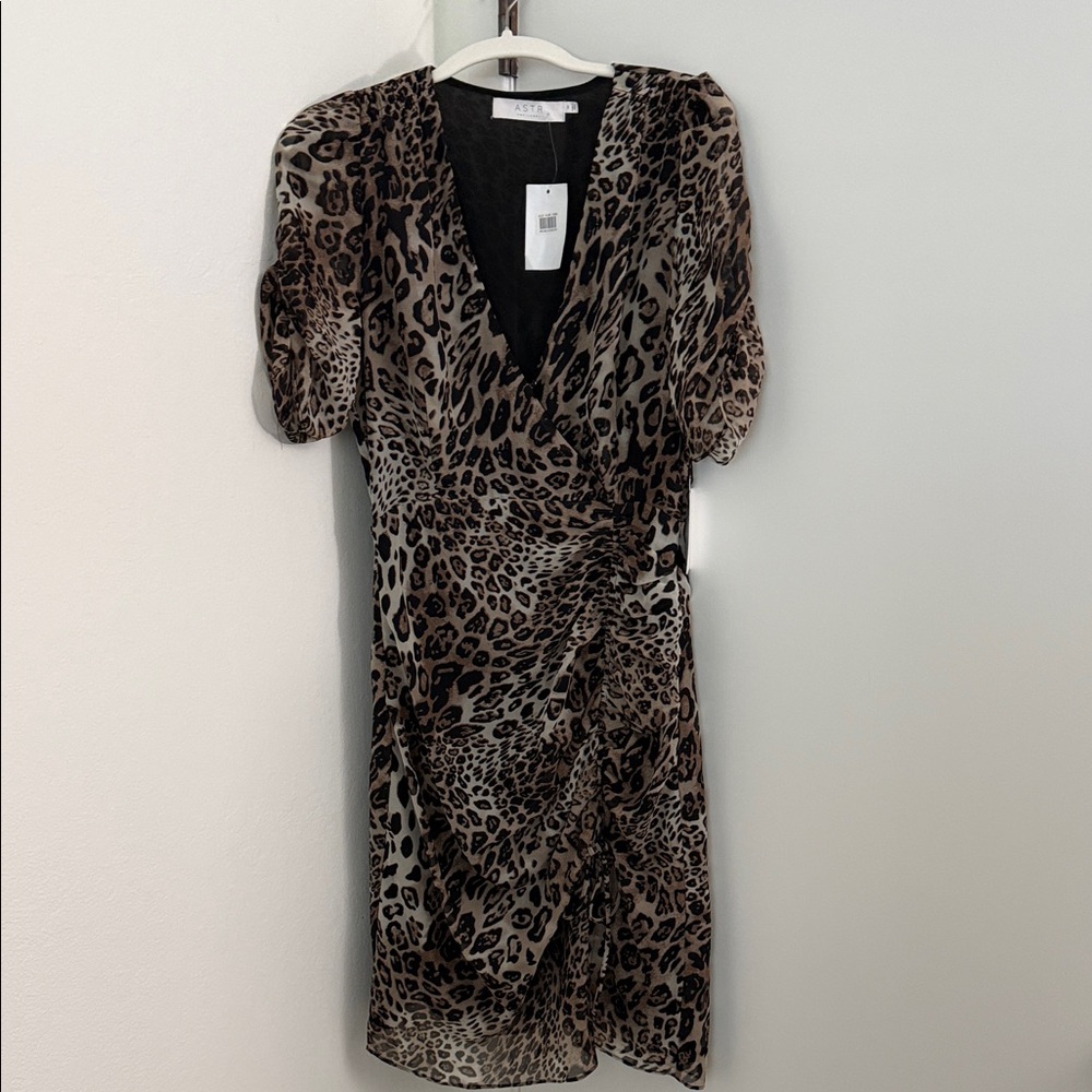 ASTR Leopard Print Wrap Dress